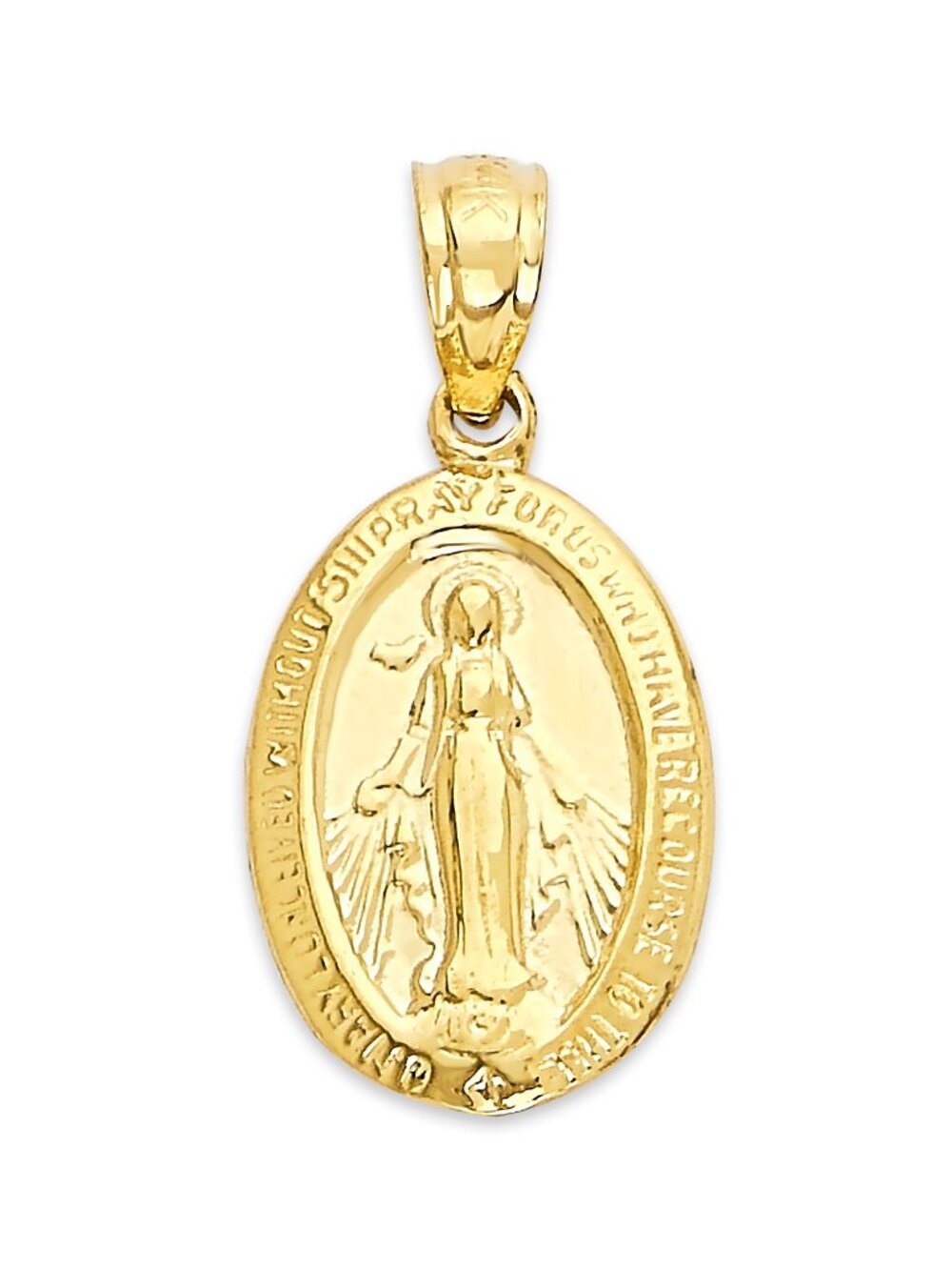 Solid 10k Gold Our Lady of Guadalupe Pendant - Virgin Mary Jewelry Gifts for Her